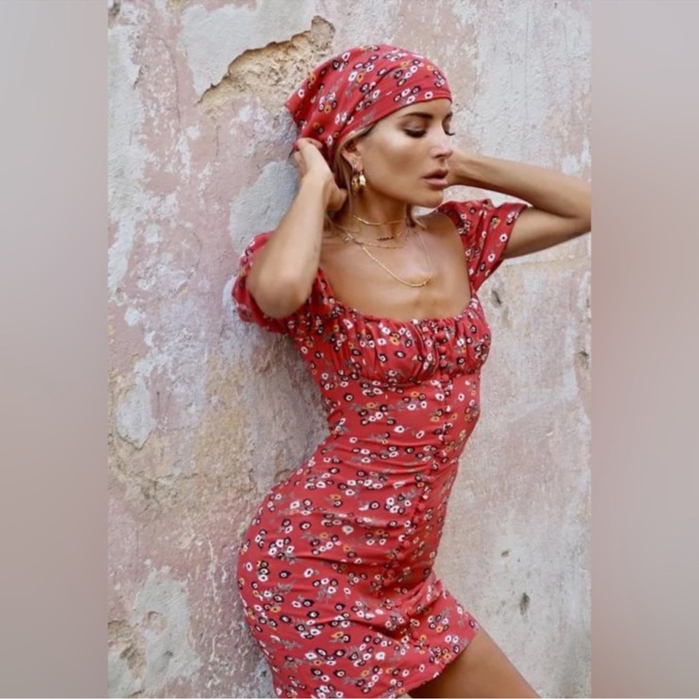 Rat & Boa Bambi Dress and scarf small red floral - Picture 5 of 5
